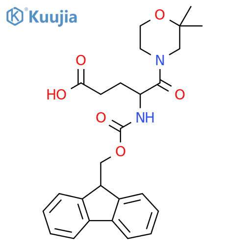 5-(2,2-dimethylmorpholin-4-yl)-4-({(9H-fluoren-9-yl)methoxycarbonyl}amino)-5-oxopentanoic acid structure