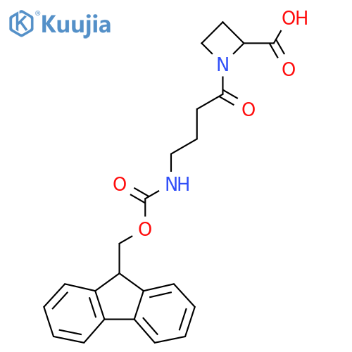 1-4-({(9H-fluoren-9-yl)methoxycarbonyl}amino)butanoylazetidine-2-carboxylic acid structure