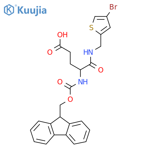 4-{(4-bromothiophen-2-yl)methylcarbamoyl}-4-({(9H-fluoren-9-yl)methoxycarbonyl}amino)butanoic acid structure