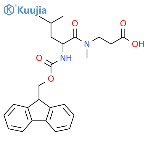 3-2-({(9H-fluoren-9-yl)methoxycarbonyl}amino)-N,4-dimethylpentanamidopropanoic acid structure