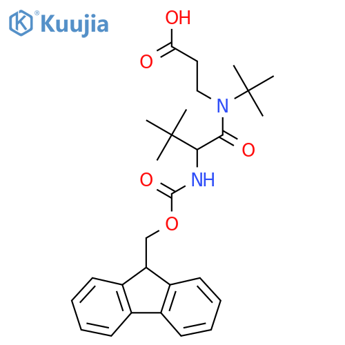 3-N-tert-butyl-2-({(9H-fluoren-9-yl)methoxycarbonyl}amino)-3,3-dimethylbutanamidopropanoic acid structure