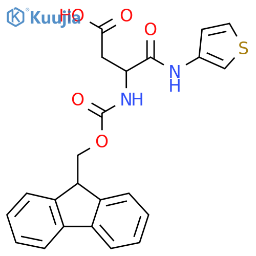 3-({(9H-fluoren-9-yl)methoxycarbonyl}amino)-3-(thiophen-3-yl)carbamoylpropanoic acid structure
