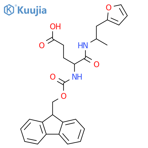 4-({(9H-fluoren-9-yl)methoxycarbonyl}amino)-4-{1-(furan-2-yl)propan-2-ylcarbamoyl}butanoic acid structure