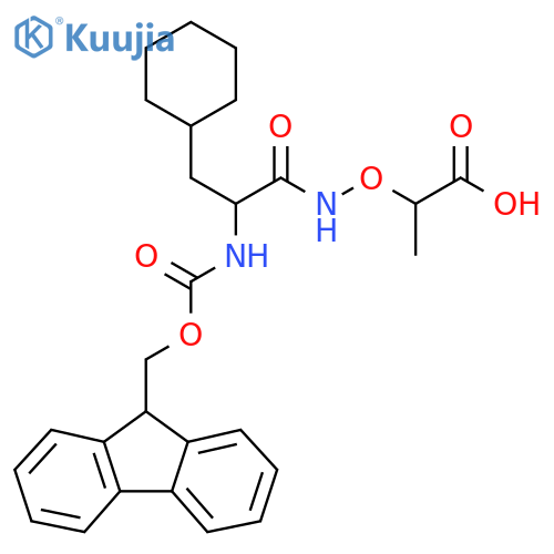 2-{3-cyclohexyl-2-({(9H-fluoren-9-yl)methoxycarbonyl}amino)propanamidooxy}propanoic acid structure