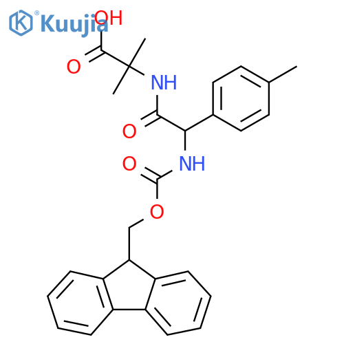 2-2-({(9H-fluoren-9-yl)methoxycarbonyl}amino)-2-(4-methylphenyl)acetamido-2-methylpropanoic acid structure