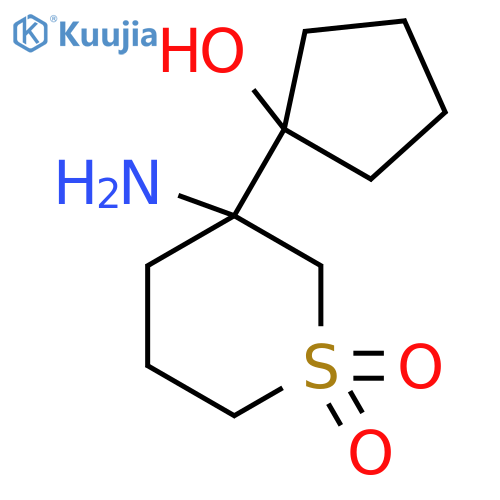 3-amino-3-(1-hydroxycyclopentyl)-1lambda6-thiane-1,1-dione structure