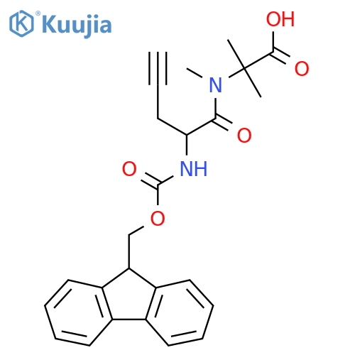 2-2-({(9H-fluoren-9-yl)methoxycarbonyl}amino)-N-methylpent-4-ynamido-2-methylpropanoic acid structure