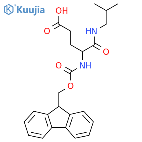 4-({(9H-fluoren-9-yl)methoxycarbonyl}amino)-4-(2-methylpropyl)carbamoylbutanoic acid structure