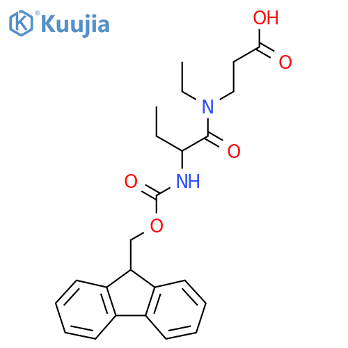 3-N-ethyl-2-({(9H-fluoren-9-yl)methoxycarbonyl}amino)butanamidopropanoic acid structure