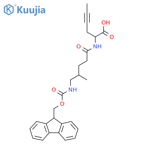 2-5-({(9H-fluoren-9-yl)methoxycarbonyl}amino)-4-methylpentanamidohex-4-ynoic acid structure