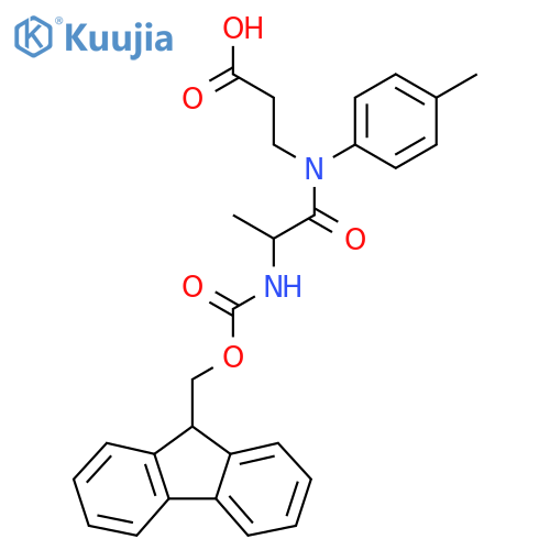 3-2-({(9H-fluoren-9-yl)methoxycarbonyl}amino)-N-(4-methylphenyl)propanamidopropanoic acid structure