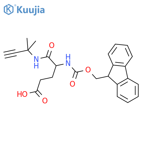 4-({(9H-fluoren-9-yl)methoxycarbonyl}amino)-4-(2-methylbut-3-yn-2-yl)carbamoylbutanoic acid structure