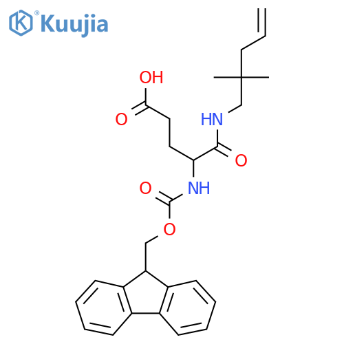 4-(2,2-dimethylpent-4-en-1-yl)carbamoyl-4-({(9H-fluoren-9-yl)methoxycarbonyl}amino)butanoic acid structure