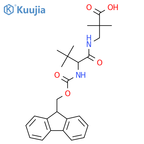 3-2-({(9H-fluoren-9-yl)methoxycarbonyl}amino)-3,3-dimethylbutanamido-2,2-dimethylpropanoic acid structure