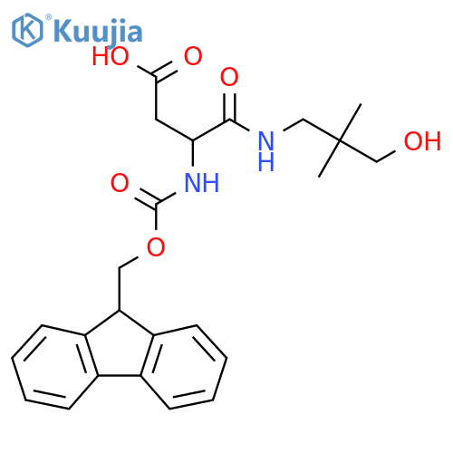 3-({(9H-fluoren-9-yl)methoxycarbonyl}amino)-3-(3-hydroxy-2,2-dimethylpropyl)carbamoylpropanoic acid structure