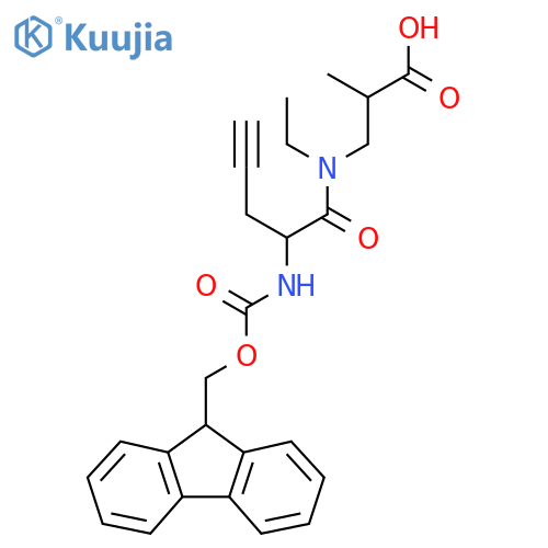 3-N-ethyl-2-({(9H-fluoren-9-yl)methoxycarbonyl}amino)pent-4-ynamido-2-methylpropanoic acid structure