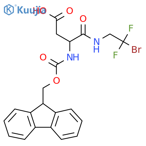 3-(2-bromo-2,2-difluoroethyl)carbamoyl-3-({(9H-fluoren-9-yl)methoxycarbonyl}amino)propanoic acid structure