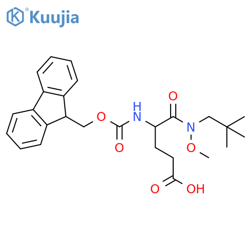 4-(2,2-dimethylpropyl)(methoxy)carbamoyl-4-({(9H-fluoren-9-yl)methoxycarbonyl}amino)butanoic acid structure