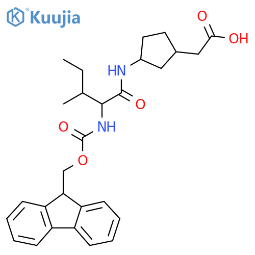 2-{3-2-({(9H-fluoren-9-yl)methoxycarbonyl}amino)-3-methylpentanamidocyclopentyl}acetic acid structure