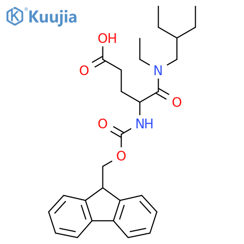 4-ethyl(2-ethylbutyl)carbamoyl-4-({(9H-fluoren-9-yl)methoxycarbonyl}amino)butanoic acid structure