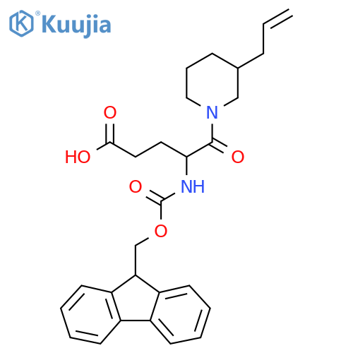 4-({(9H-fluoren-9-yl)methoxycarbonyl}amino)-5-oxo-5-3-(prop-2-en-1-yl)piperidin-1-ylpentanoic acid structure