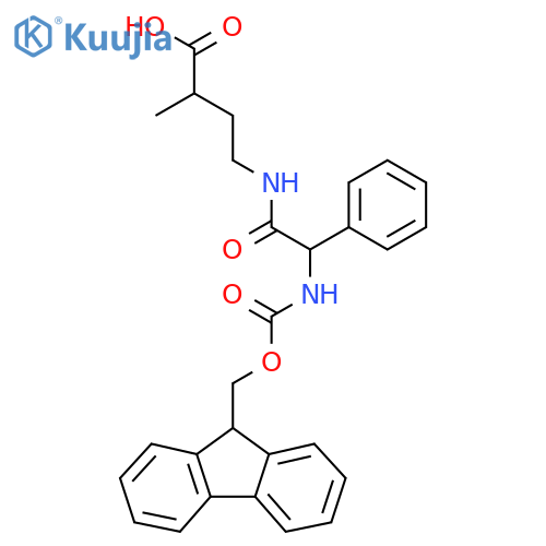4-2-({(9H-fluoren-9-yl)methoxycarbonyl}amino)-2-phenylacetamido-2-methylbutanoic acid structure