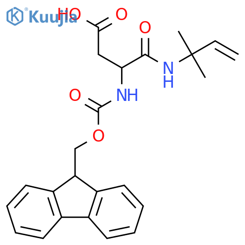 3-({(9H-fluoren-9-yl)methoxycarbonyl}amino)-3-(2-methylbut-3-en-2-yl)carbamoylpropanoic acid structure