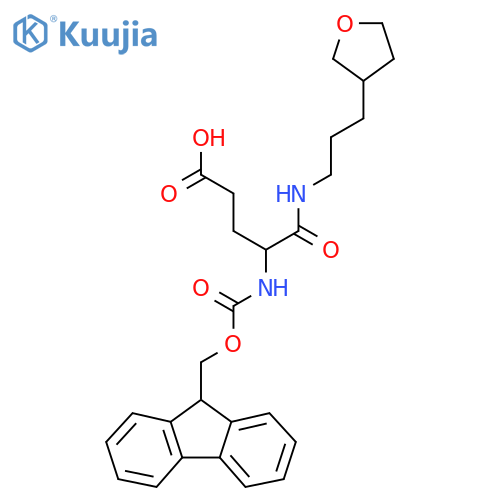 4-({(9H-fluoren-9-yl)methoxycarbonyl}amino)-4-{3-(oxolan-3-yl)propylcarbamoyl}butanoic acid structure
