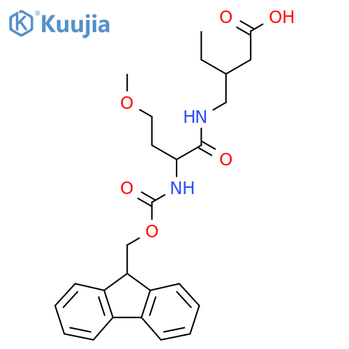 3-{[2-({[(9H-fluoren-9-yl)methoxy]carbonyl}amino)-4-methoxybutanamido]methyl}pentanoic acid structure