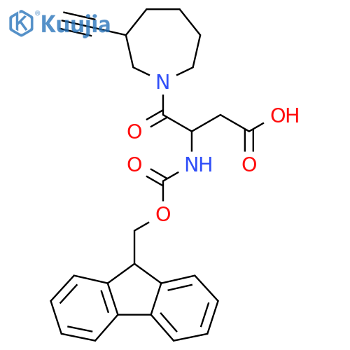 4-(3-ethynylazepan-1-yl)-3-({(9H-fluoren-9-yl)methoxycarbonyl}amino)-4-oxobutanoic acid structure