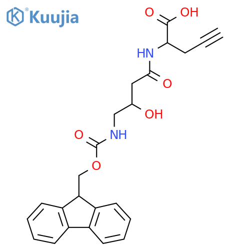 2-4-({(9H-fluoren-9-yl)methoxycarbonyl}amino)-3-hydroxybutanamidopent-4-ynoic acid structure