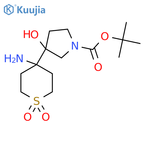 tert-butyl 3-(4-amino-1,1-dioxo-1lambda6-thian-4-yl)-3-hydroxypyrrolidine-1-carboxylate structure