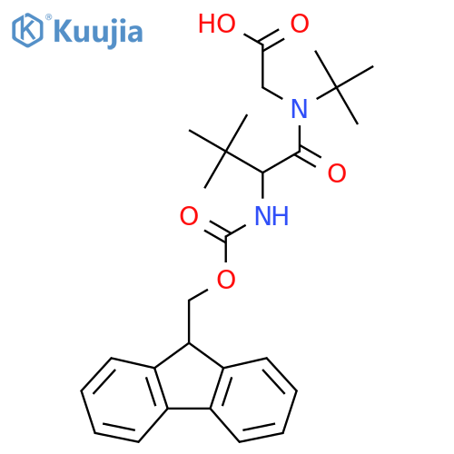 2-N-tert-butyl-2-({(9H-fluoren-9-yl)methoxycarbonyl}amino)-3,3-dimethylbutanamidoacetic acid structure