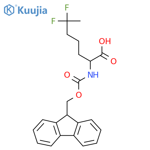2-({[(9H-fluoren-9-yl)methoxy]carbonyl}amino)-6,6-difluoroheptanoic acid structure