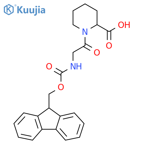 1-2-({(9H-fluoren-9-yl)methoxycarbonyl}amino)acetylpiperidine-2-carboxylic acid structure
