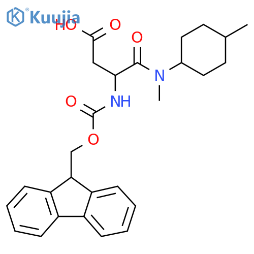 3-({(9H-fluoren-9-yl)methoxycarbonyl}amino)-3-methyl(4-methylcyclohexyl)carbamoylpropanoic acid structure