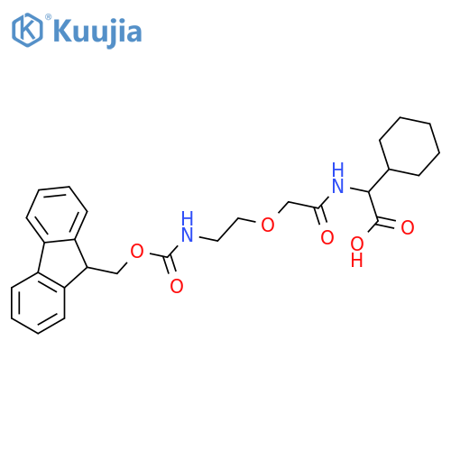 2-cyclohexyl-2-{2-2-({(9H-fluoren-9-yl)methoxycarbonyl}amino)ethoxyacetamido}acetic acid structure