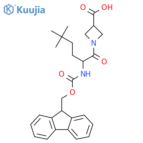 1-2-({(9H-fluoren-9-yl)methoxycarbonyl}amino)-5,5-dimethylhexanoylazetidine-3-carboxylic acid structure