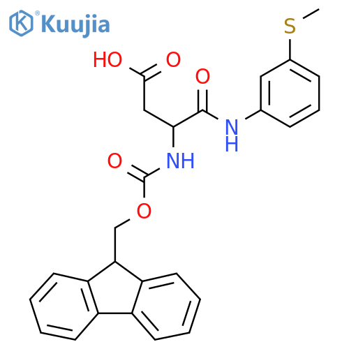 3-({(9H-fluoren-9-yl)methoxycarbonyl}amino)-3-{3-(methylsulfanyl)phenylcarbamoyl}propanoic acid structure