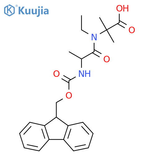 2-N-ethyl-2-({(9H-fluoren-9-yl)methoxycarbonyl}amino)propanamido-2-methylpropanoic acid structure