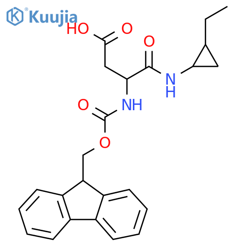 3-(2-ethylcyclopropyl)carbamoyl-3-({(9H-fluoren-9-yl)methoxycarbonyl}amino)propanoic acid structure