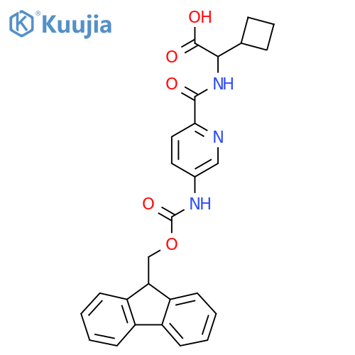 2-cyclobutyl-2-{5-({(9H-fluoren-9-yl)methoxycarbonyl}amino)pyridin-2-ylformamido}acetic acid structure