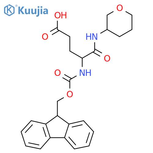 4-({(9H-fluoren-9-yl)methoxycarbonyl}amino)-4-(oxan-3-yl)carbamoylbutanoic acid structure