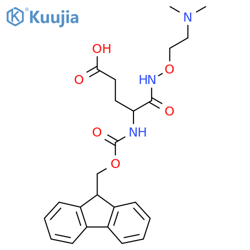 4-{2-(dimethylamino)ethoxycarbamoyl}-4-({(9H-fluoren-9-yl)methoxycarbonyl}amino)butanoic acid structure