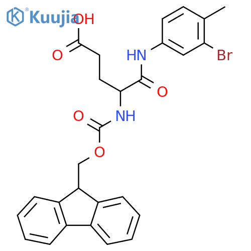 4-(3-bromo-4-methylphenyl)carbamoyl-4-({(9H-fluoren-9-yl)methoxycarbonyl}amino)butanoic acid structure
