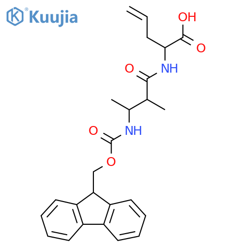 2-3-({(9H-fluoren-9-yl)methoxycarbonyl}amino)-2-methylbutanamidopent-4-enoic acid structure