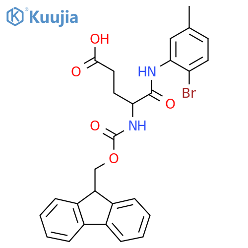 4-(2-bromo-5-methylphenyl)carbamoyl-4-({(9H-fluoren-9-yl)methoxycarbonyl}amino)butanoic acid structure