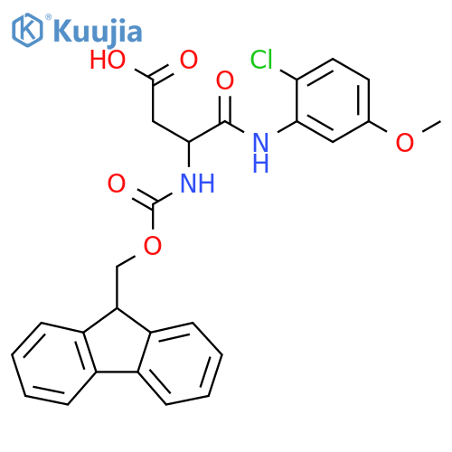 3-(2-chloro-5-methoxyphenyl)carbamoyl-3-({(9H-fluoren-9-yl)methoxycarbonyl}amino)propanoic acid structure