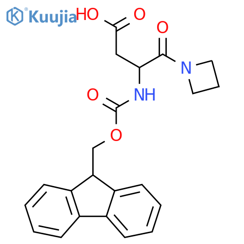 4-(azetidin-1-yl)-3-({(9H-fluoren-9-yl)methoxycarbonyl}amino)-4-oxobutanoic acid structure