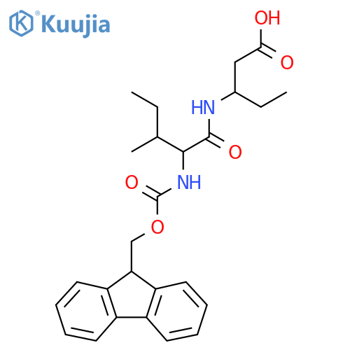 3-2-({(9H-fluoren-9-yl)methoxycarbonyl}amino)-3-methylpentanamidopentanoic acid structure